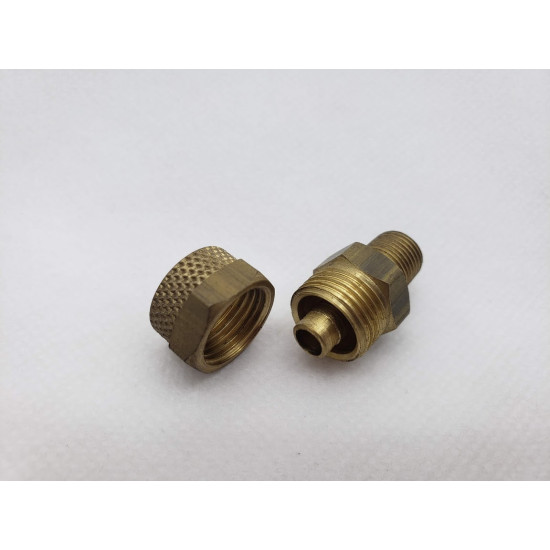 Emenda Reta 1/8 NPT x Rosca 1/4 x 1,25 