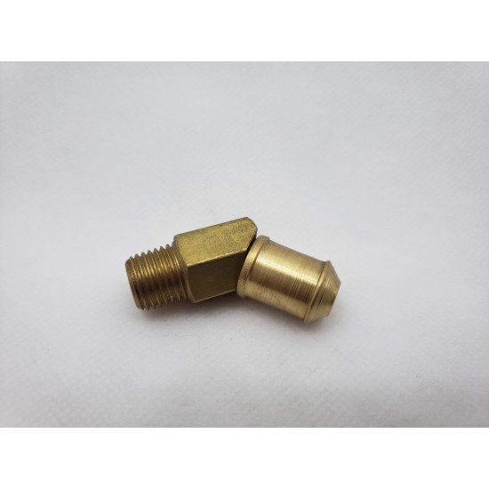 Cotovelo Latão 45º BM 5/8 Liso x Rosca 1/4 NPT